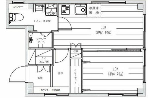 ネイバーシティ六角橋 201｜神奈川県横浜市神奈川区六角橋２丁目(賃貸マンション1LDK・2階・32.07㎡)の写真 その2