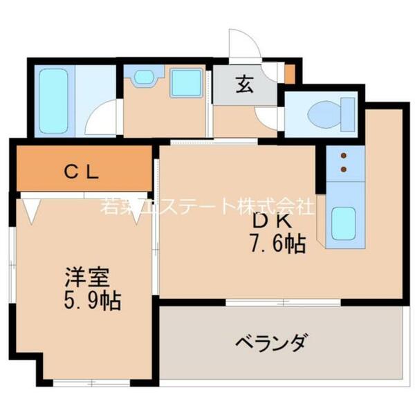 グランドシャルドン 302｜福岡県久留米市中央町(賃貸マンション1DK・3階・33.82㎡)の写真 その2