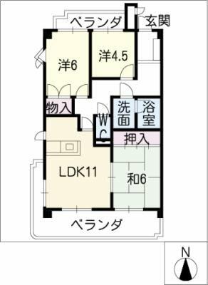 ソレアード千代鶴｜愛知県岩倉市中本町中市場(賃貸マンション3LDK・3階・65.00㎡)の写真 その2