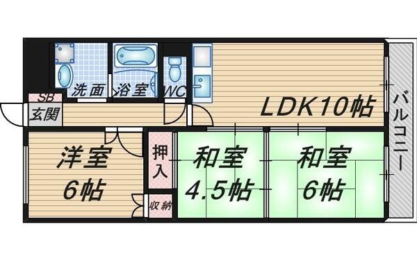 カーサ服部｜大阪府豊中市北条町１丁目(賃貸マンション3LDK・1階・60.25㎡)の写真 その2