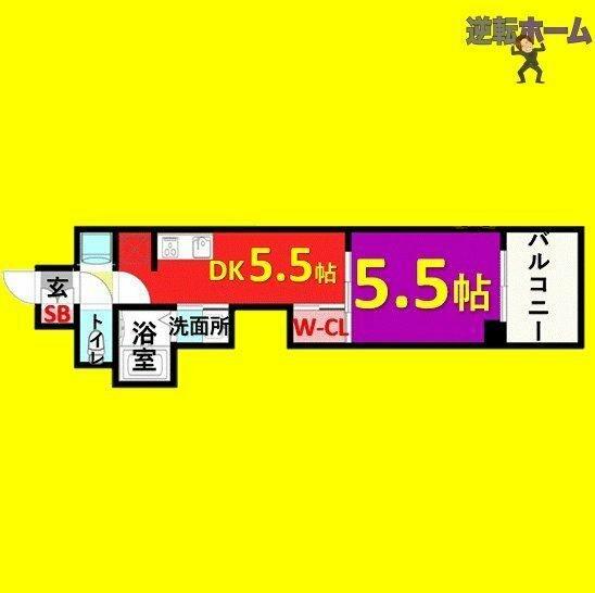 エステムコート名古屋平安通クチュール｜愛知県名古屋市北区平安２丁目(賃貸マンション1DK・2階・28.59㎡)の写真 その2