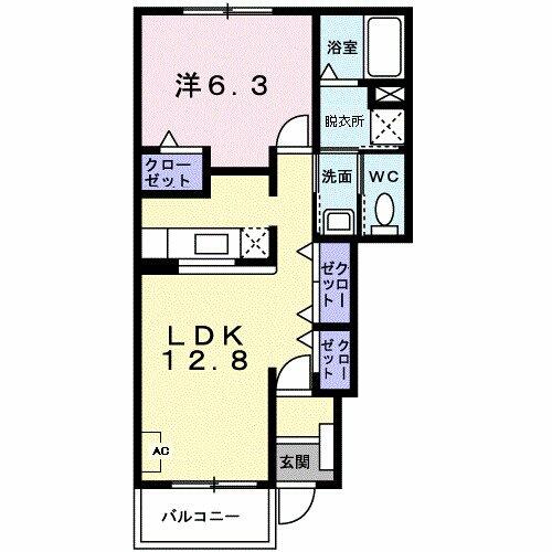 メゾン・ド・ロワールＡ 101｜岐阜県揖斐郡池田町八幡(賃貸アパート1LDK・1階・46.49㎡)の写真 その2