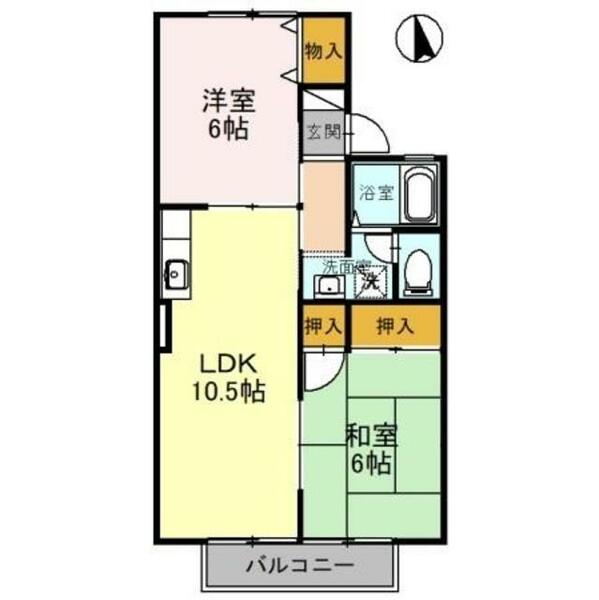 ヴェルディ川西 102｜新潟県新潟市北区川西３丁目(賃貸アパート2LDK・1階・50.90㎡)の写真 その2