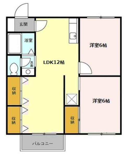 パストラルコート｜東京都八王子市元八王子町２丁目(賃貸アパート2LDK・1階・53.43㎡)の写真 その2