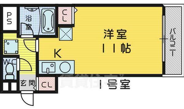 大阪府堺市堺区向陵中町４丁(賃貸マンション1R・6階・26.66㎡)の写真 その2