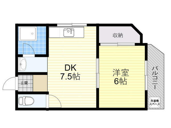 夕凪福井ビル｜大阪府大阪市港区夕凪１丁目(賃貸アパート1DK・2階・27.00㎡)の写真 その2