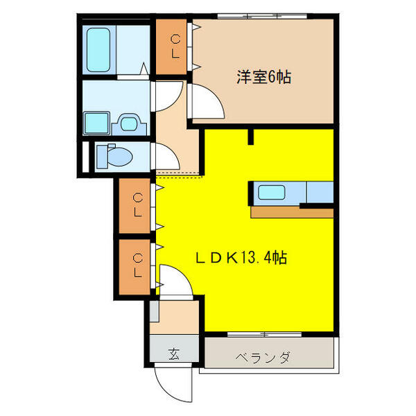 ピアヴィレッジ 105｜岐阜県大垣市本今３丁目(賃貸アパート1LDK・1階・48.79㎡)の写真 その2