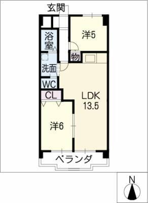 ソフィア東山｜愛知県名古屋市守山区東山町(賃貸マンション2LDK・5階・54.60㎡)の写真 その2