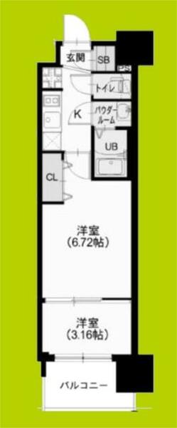 スプランディッド荒本駅前ＤＵＥ｜大阪府東大阪市横枕西(賃貸マンション2K・5階・27.61㎡)の写真 その2