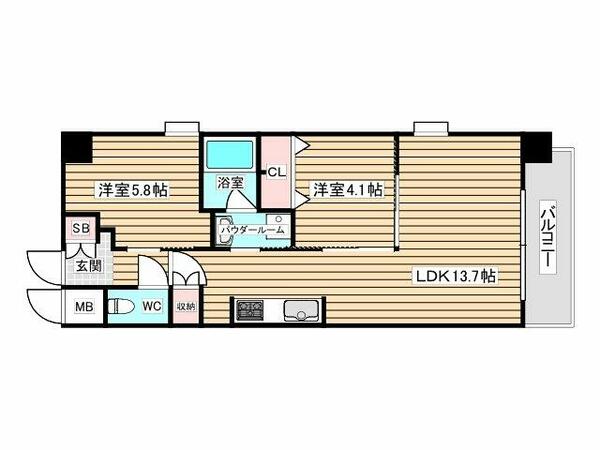 スプランディッド福島ＷＥＳＴ｜大阪府大阪市福島区海老江８丁目(賃貸マンション2LDK・3階・50.45㎡)の写真 その2