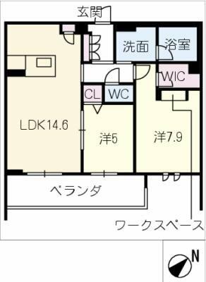 シャーメゾンけやき通り｜岐阜県岐阜市弁天町１丁目(賃貸マンション2LDK・2階・63.37㎡)の写真 その2