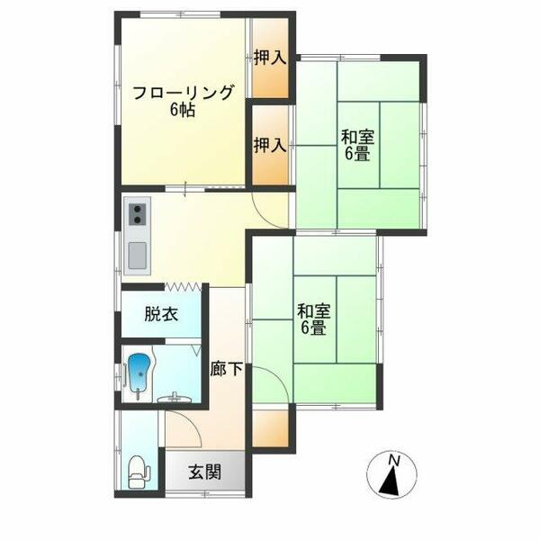 鈴川１丁目７－２２貸家 E｜山形県山形市鈴川町１丁目(賃貸一戸建3DK・--・51.97㎡)の写真 その2