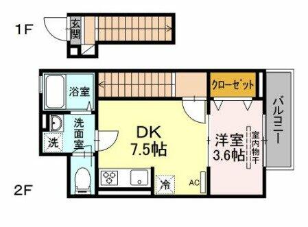 東京都板橋区高島平５丁目(賃貸アパート1DK・2階・32.80㎡)の写真 その2