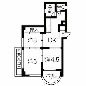 マンションオックス 301｜愛知県名古屋市瑞穂区仁所町１丁目(賃貸マンション3DK・3階・38.22㎡)の写真 その2