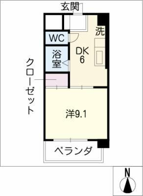 ユニシス野畑｜岐阜県各務原市那加野畑町２丁目(賃貸マンション1DK・6階・31.54㎡)の写真 その2