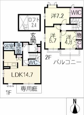 メゾネット川崎｜愛知県名古屋市瑞穂区彌富町字円山(賃貸タウンハウス3LDK・--・81.16㎡)の写真 その2