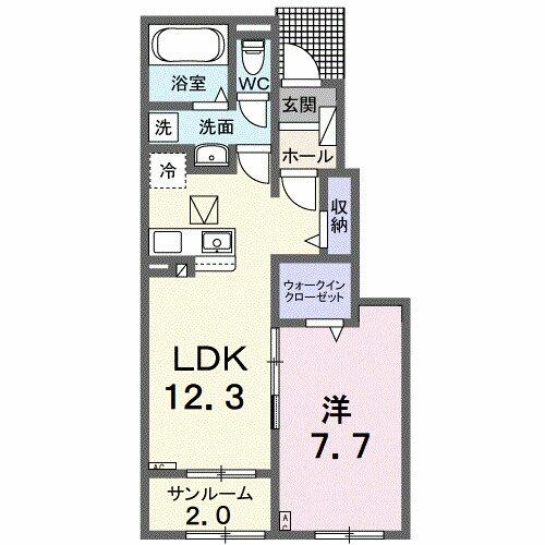 ＴＯＭＹ・Ｋ（トミーＫ） 105｜岐阜県各務原市鵜沼宝積寺町２丁目(賃貸アパート1LDK・1階・50.14㎡)の写真 その2