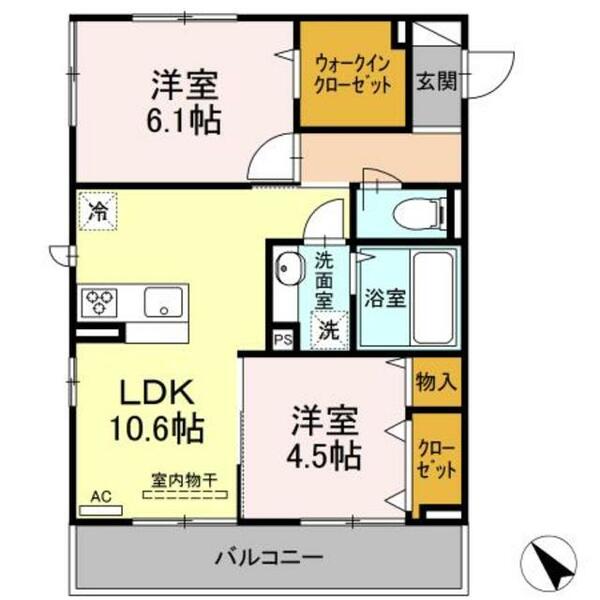 ＣＯＬＩＮＡ　ＤＯ　ＳＯＬ 201｜神奈川県川崎市宮前区けやき平(賃貸アパート2LDK・2階・52.85㎡)の写真 その2