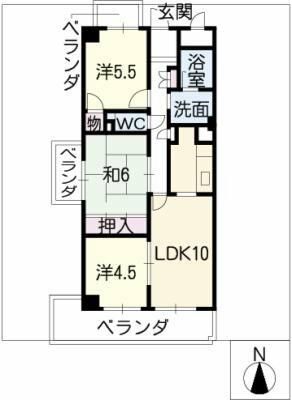 アネックスコート比翼｜愛知県名古屋市中川区一色新町２丁目(賃貸マンション3LDK・3階・66.30㎡)の写真 その2