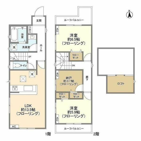 東京都西東京市保谷町２丁目(賃貸一戸建2SLDK・--・75.76㎡)の写真 その2