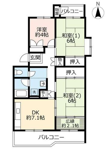 ＵＲ洛西境谷東0130301の間取り