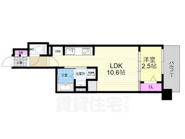 アーバネックス本町２｜大阪府大阪市西区阿波座１丁目(賃貸マンション1LDK・12階・32.66㎡)の写真 その2