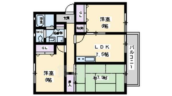 大阪府高石市取石１丁目(賃貸アパート3DK・1階・62.74㎡)の写真 その2