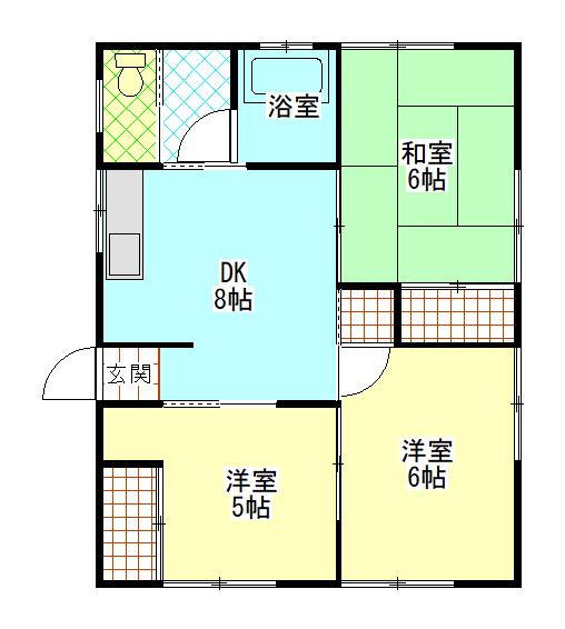 フカサワアパートメントＣ 101｜静岡県富士市伝法(賃貸アパート3DK・1階・54.65㎡)の写真 その2