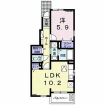 グラース　明 101 ｜ 福岡県八女郡広川町大字久泉（賃貸アパート1LDK・1階・43.10㎡） その2