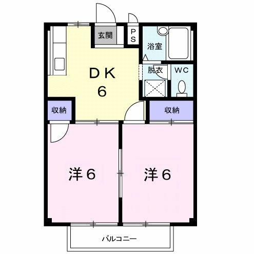 シティハイツ住崎Ｂ 202｜愛知県西尾市住崎１丁目(賃貸アパート2DK・2階・39.74㎡)の写真 その2