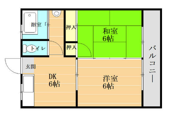 堤ハイツ 11｜熊本県熊本市東区保田窪２丁目(賃貸アパート2DK・2階・39.60㎡)の写真 その2