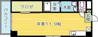 寿山ビル 406｜福岡県北九州市小倉北区大畠３丁目(賃貸マンション1R・4階・28.46㎡)の写真 その2