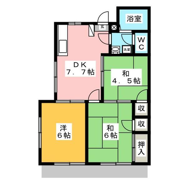 ハイツミネガイト 101｜東京都八王子市狭間町(賃貸アパート3DK・1階・47.00㎡)の写真 その2