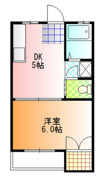グリーンハイツ 202｜高知県高知市神田(賃貸アパート1DK・2階・24.79㎡)の写真 その2