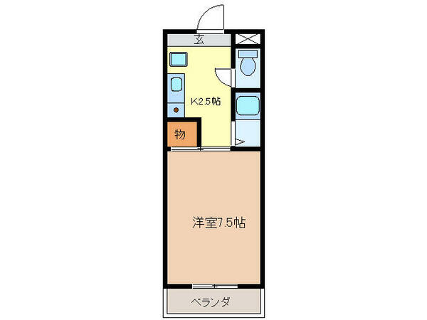 岐阜県岐阜市大学北３丁目(賃貸マンション1K・7階・21.00㎡)の写真 その2