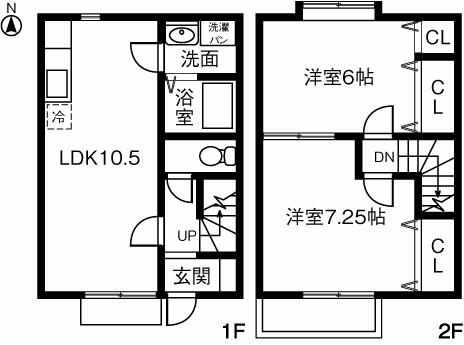 [テラスハウス] 愛知県東海市名和町奥小松揃 の賃貸【愛知県 / 東海市】の間取り