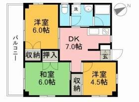 中山ハイツ 305｜高知県高知市西久万(賃貸マンション3DK・3階・52.17㎡)の写真 その2