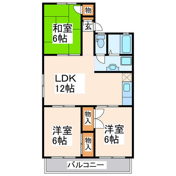 熊本県熊本市南区南高江１丁目(賃貸アパート3LDK・2階・63.00㎡)の写真 その2