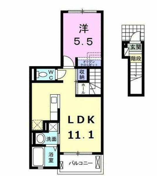 ラティエラ 202｜神奈川県川崎市高津区向ケ丘(賃貸アパート1LDK・2階・41.13㎡)の写真 その2