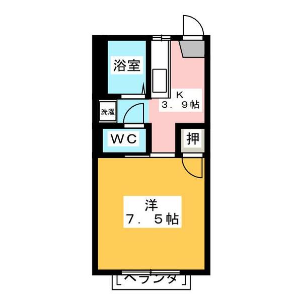 フレグランス・パル 208｜長野県松本市桐１丁目(賃貸アパート1K・2階・24.71㎡)の写真 その2