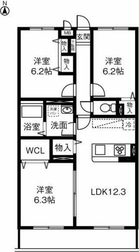 同じ建物の物件間取り写真 - ID:223031784742