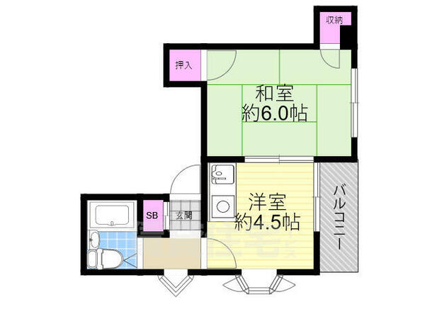 大阪府大阪市住之江区北加賀屋５丁目(賃貸マンション1DK・4階・24.10㎡)の写真 その2