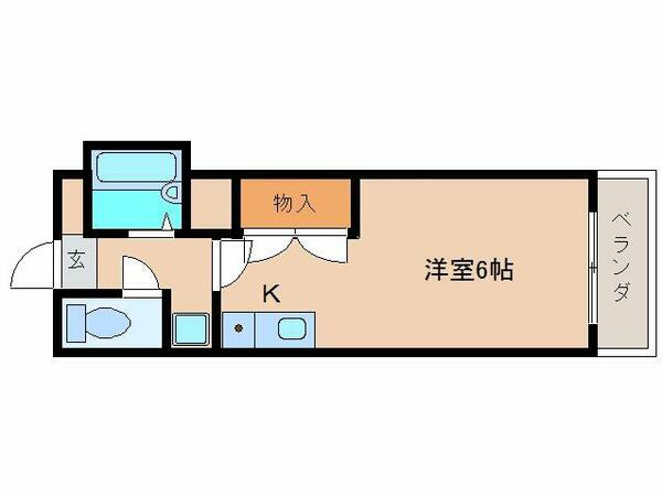 奈良県奈良市学園朝日町(賃貸マンション1R・2階・22.00㎡)の写真 その2