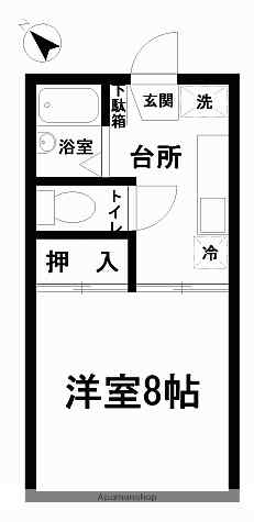 フリーダムヒル B102｜福島県いわき市自由ケ丘(賃貸アパート1K・1階・26.71㎡)の写真 その2