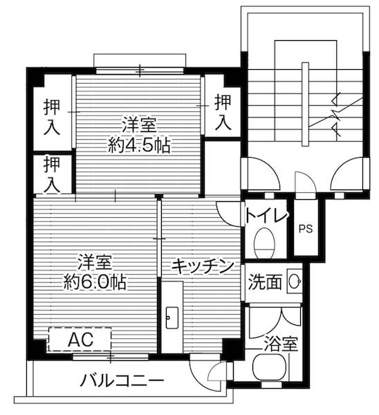 ビレッジハウス大船渡１号棟 0108｜岩手県大船渡市大船渡町字赤沢(賃貸マンション2K・1階・33.09㎡)の写真 その2