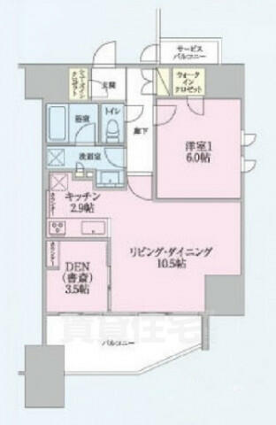 トラープランド翠命館｜東京都武蔵野市境２丁目(賃貸マンション1SLDK・13階・54.12㎡)の写真 その2