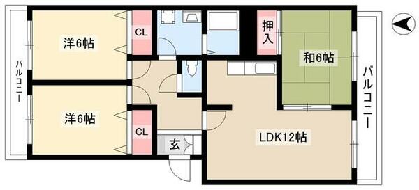 フォレストハウス 2C｜愛知県名古屋市守山区大屋敷(賃貸マンション3LDK・2階・71.49㎡)の写真 その2
