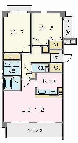 ドーン 105｜愛知県みよし市東山台(賃貸マンション2LDK・1階・66.00㎡)の写真 その2