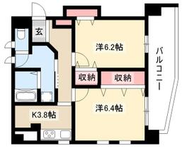 ＴＨＥ　ＲＥＳＩＤＥＮＣＥ　ＩＭＡＩＫＥ　ＮＯＲＴＨ 602 ｜ 愛知県名古屋市千種区神田町（賃貸マンション2K・6階・41.71㎡） その2