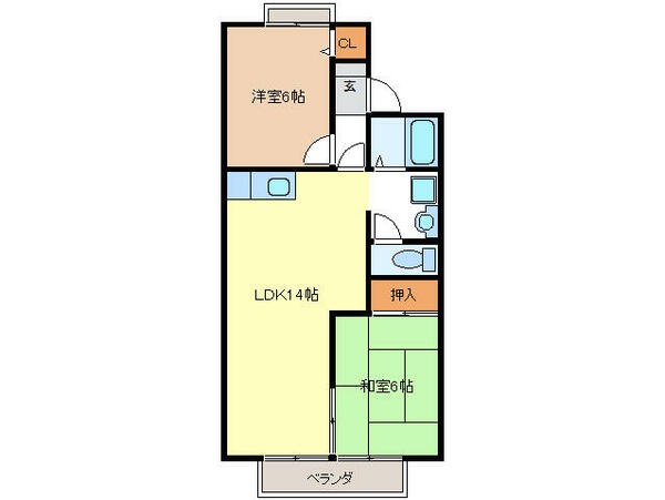 岐阜県岐阜市則武(賃貸アパート2LDK・1階・55.29㎡)の写真 その2